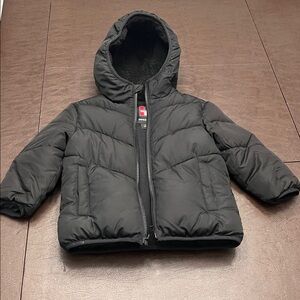 Black Hooded Puffer Jacket